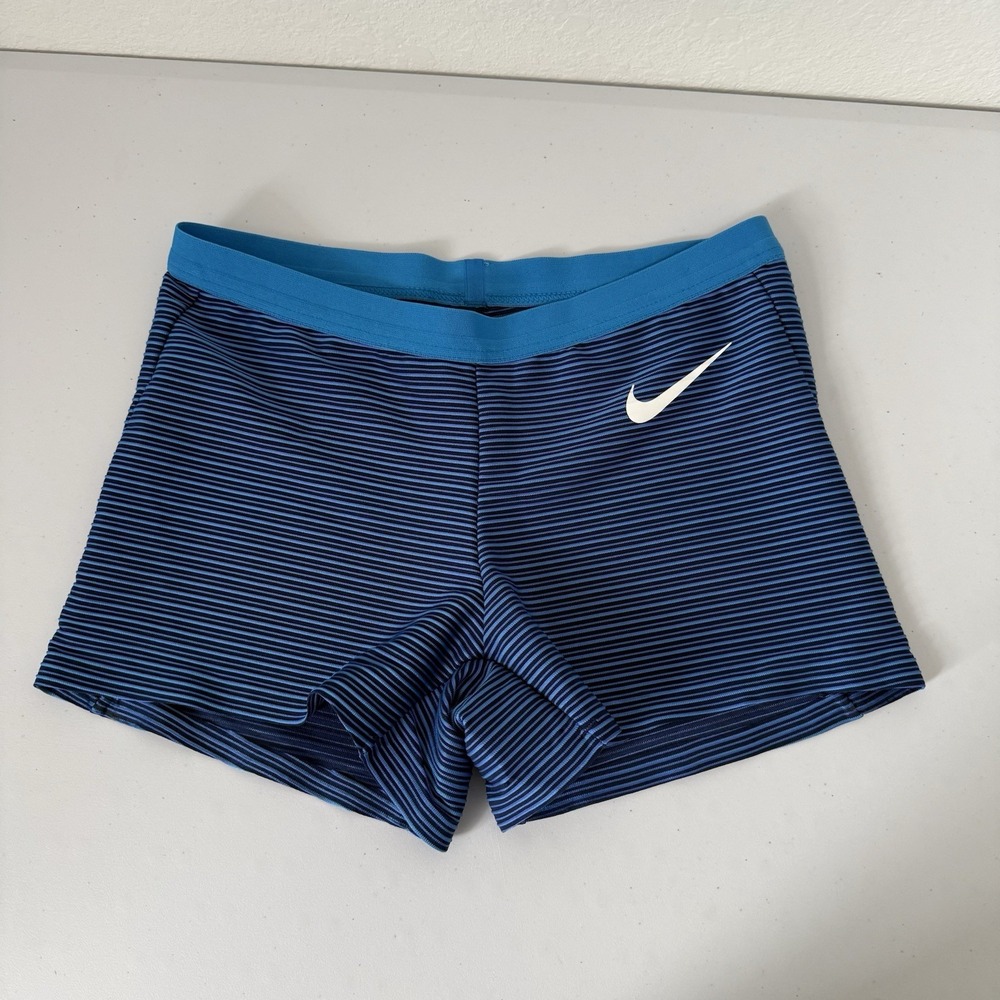 Nike Pro Elite Track & Field Shorts Blue AO8486-000 Made In USA Women's Size S